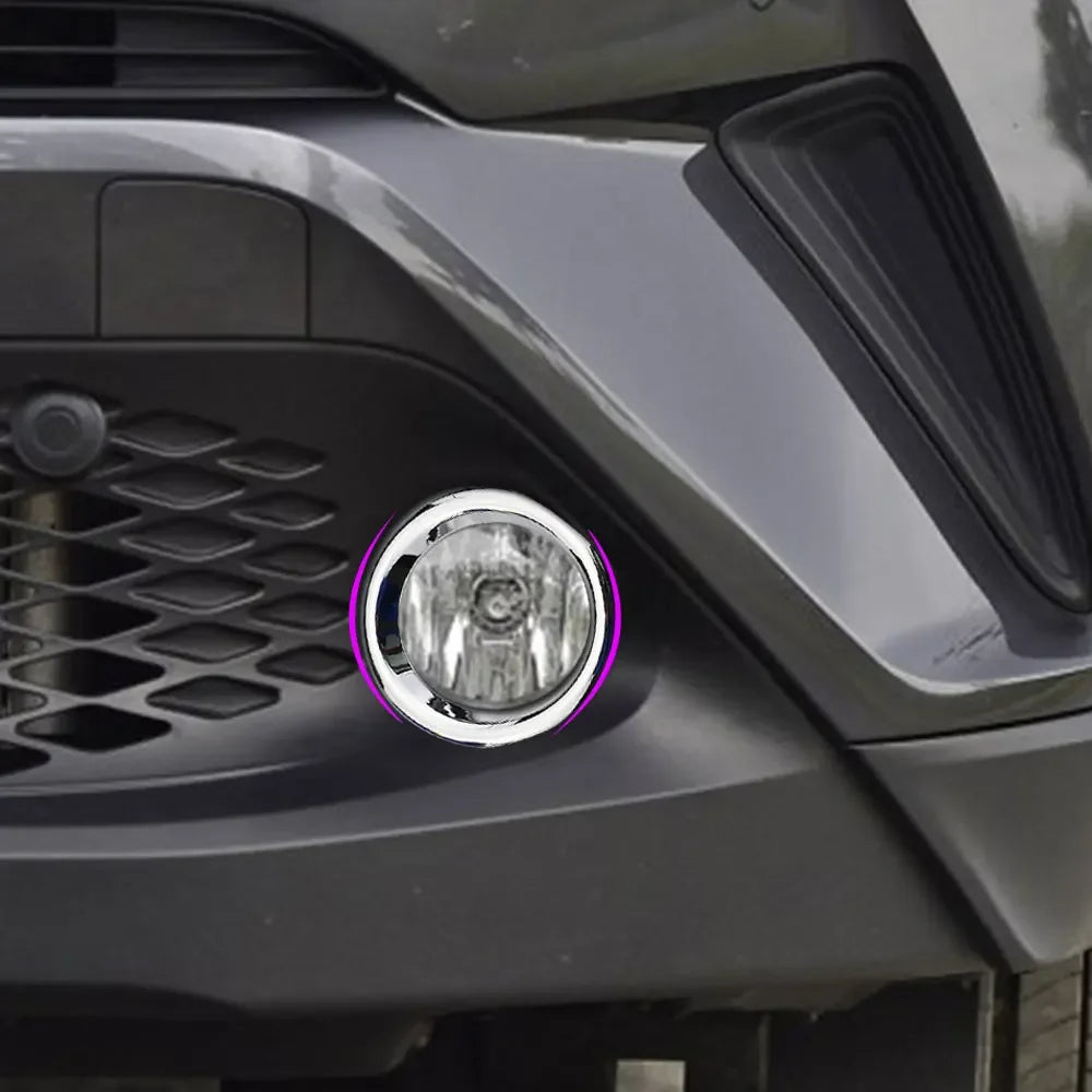 ABS Chrome Fog Light Ring for Toyota C-HR 2016 2017 2018 2019 CHR Bumper Lamp Surrounds Cover