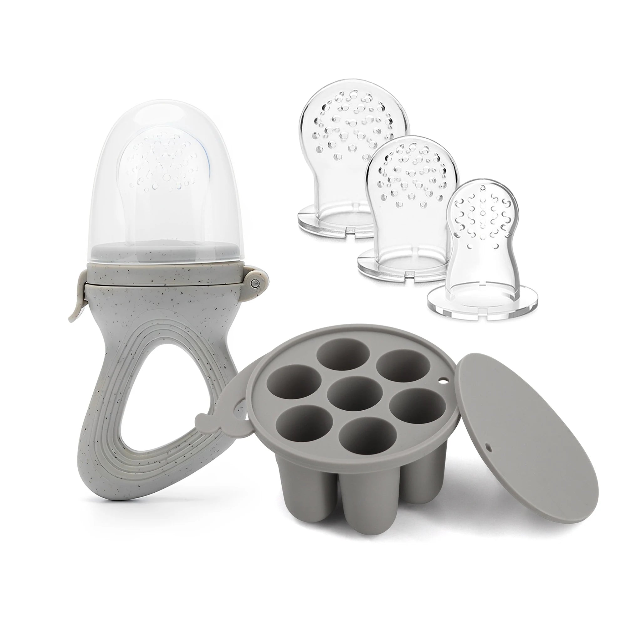 Silicone Baby Fruit Feeder Mini Freezer Tray Fresh Food Chew Bag for Infant Self Feeding Milk Popsicle Molds for Teething Relief