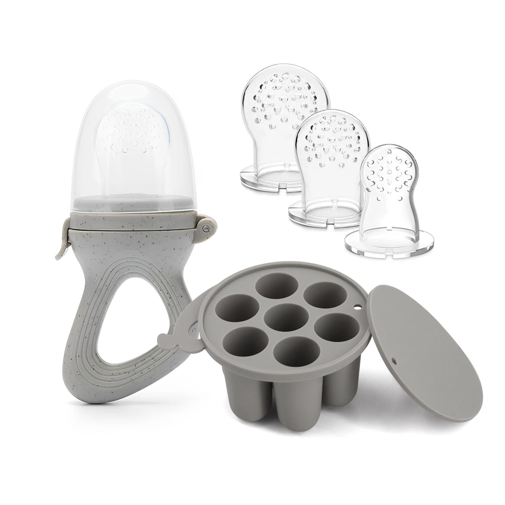 Silicone Baby Fruit Feeder Mini Freezer Tray Fresh Food Chew Bag for Infant Self Feeding Milk Popsicle Molds for Teething Relief