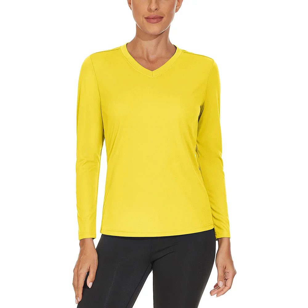 KEFITEVD UPF 50+ Women Long Sleeve T-shirts UV Sun Protection Outdoor Sport T Shirt Moisture Wicking Camping Hiking T-Shirts Tee