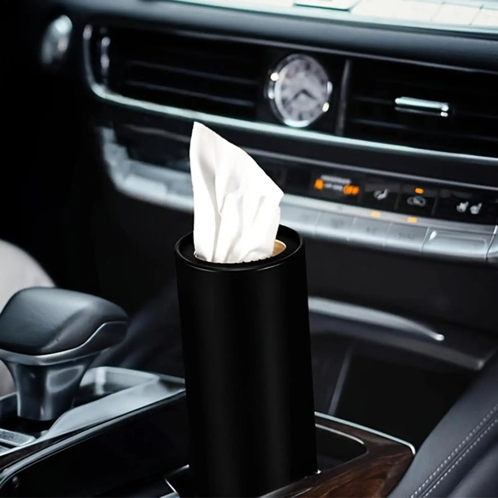 2 Pieces Round Tissue Boxes for Car, Creative Car Tissue Cylinder Wood Pulp Paper Towel Holder  Napkin Box broken Window Tissue