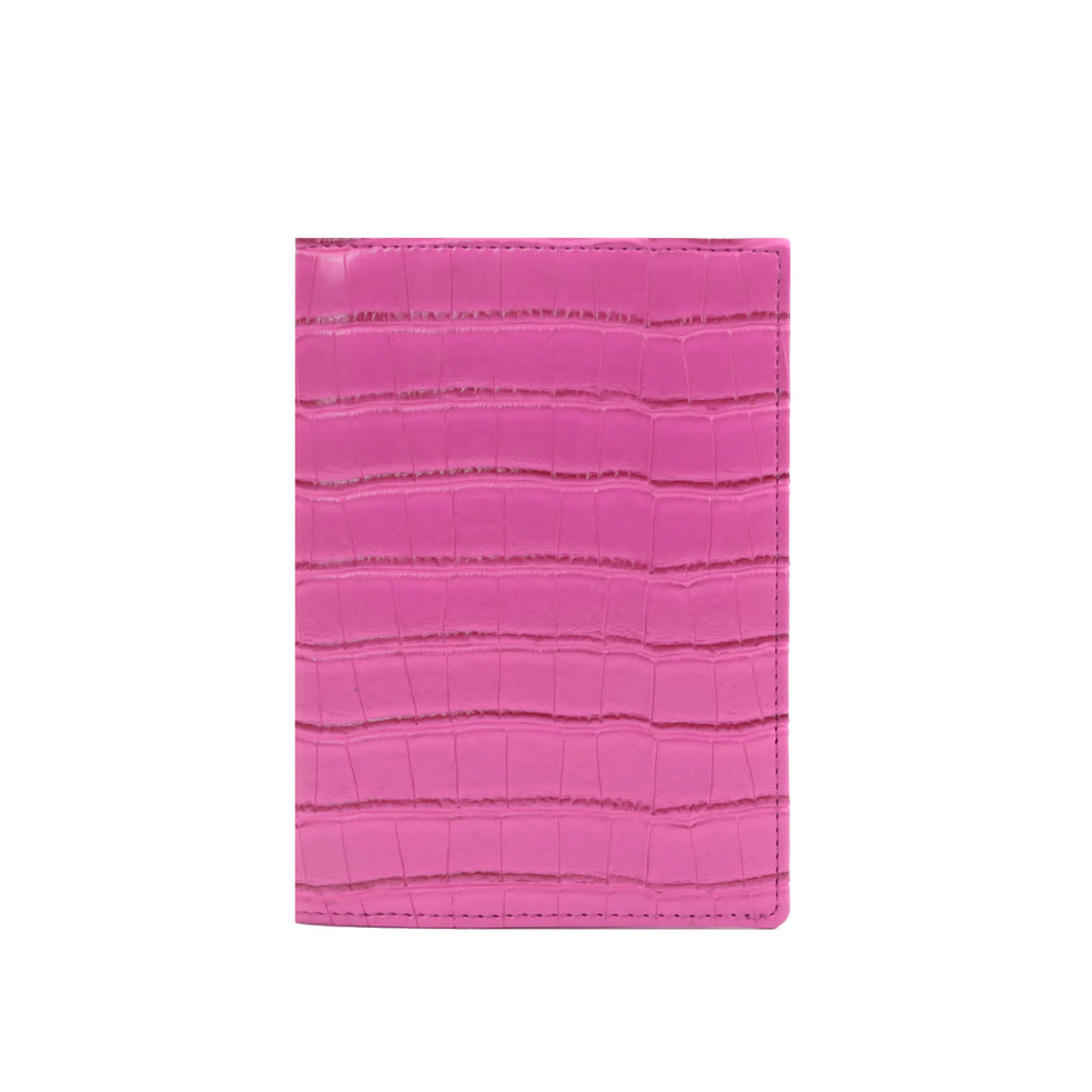 Custom Letters Embossed Crocodile Leather Passport Holder Cover Men Business Travel Passport Wallet