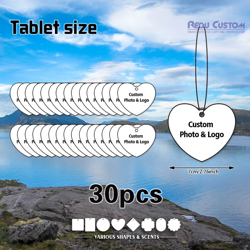 30pcs Custom Logo Long-Lasting Aroma Tablet Scented Card for Car And Home Fragrance Souvenir Gift
