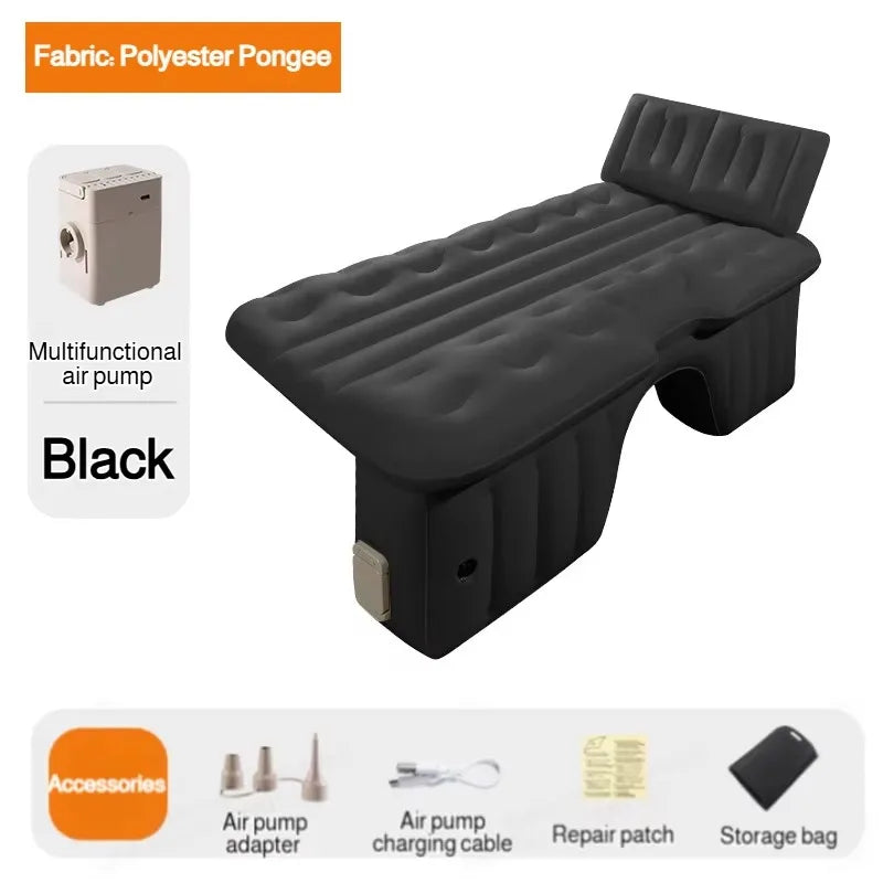 Car Back Electric Inflatable Bed One-touch Inflatable Thick Air Cushion Portable Sleeping Mattress Pad Suitable for Travel