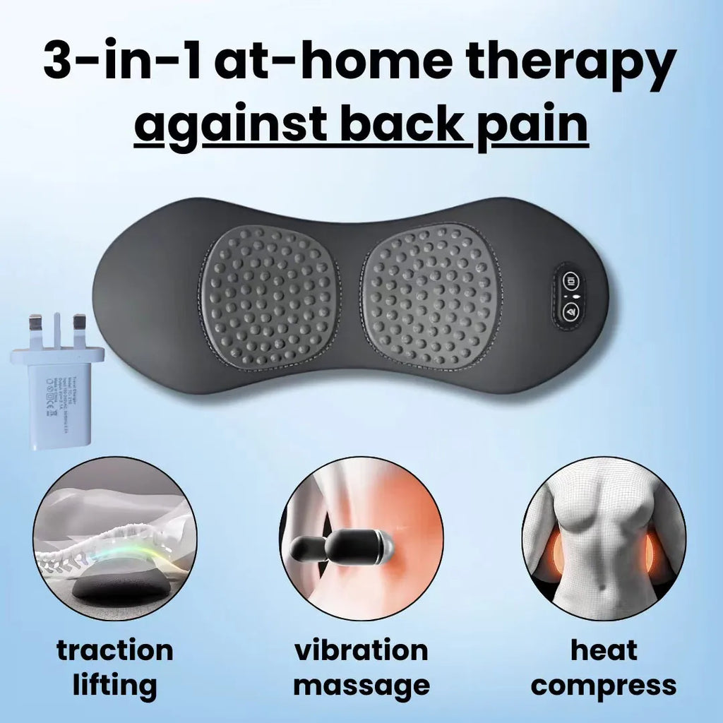Emeka 3-in-1 Back Massager with Relief Bed Sleeping Shiatsu Deep Tissue Portable Shoulder Lower Back Pain Relief Waist Massager