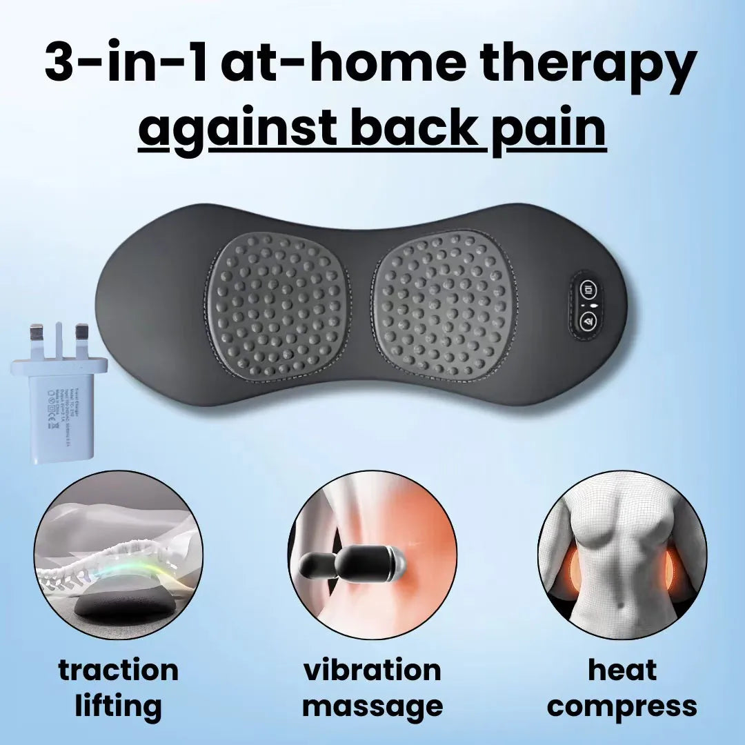 Emeka 3-in-1 Back Massager with Relief Bed Sleeping Shiatsu Deep Tissue Portable Shoulder Lower Back Pain Relief Waist Massager