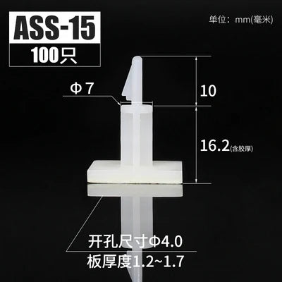 100pcs Plastic Pcb Pillar Stick on Standoff Spacer Screw Circuit Support Locking Snap-In Posts Fixed Clips Adhesive 3mm Hole Kit