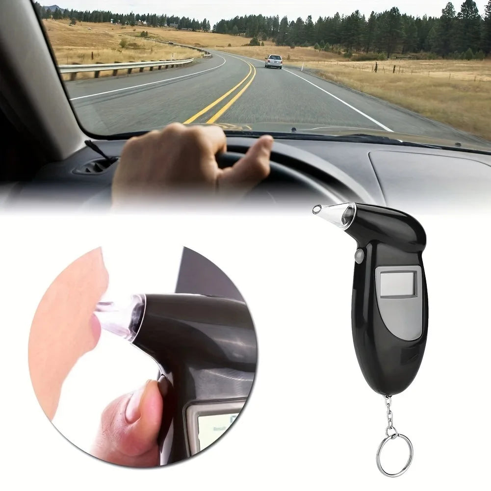 Car Mounted Bird Song Alcohol Tester, Digital Blowing Screen Breathalyzer, Driving Detection & Keychain (Excluding Battery)