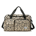 Large-Capacity Leopard Print Travel Duffel Bag – Features Multiple Compartments, a Dedicated Shoe Compartment, and a Spacious Design Suitable for Overnight Trips or Carry-On Use. A Durable Nylon Casual Sports/Gym Bag for Wo