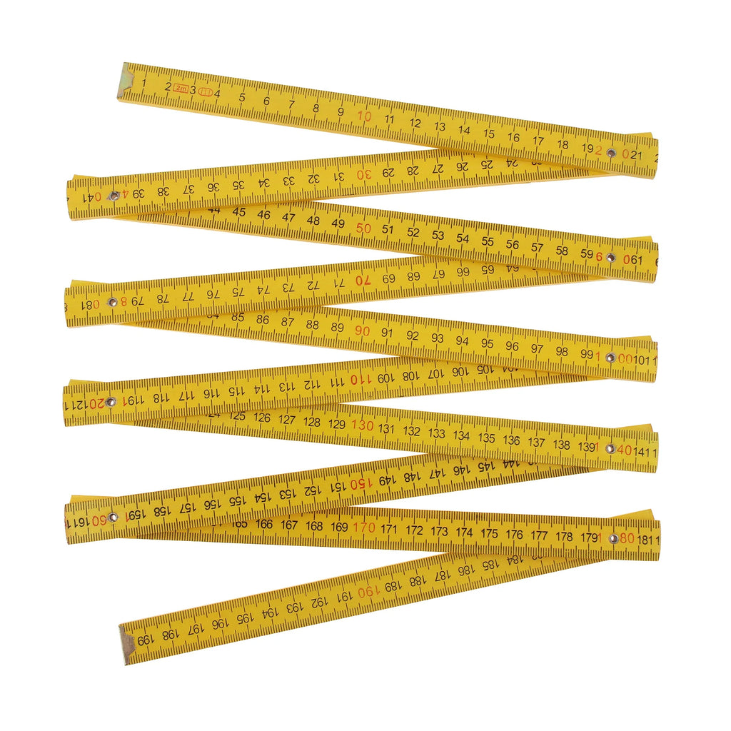 2m Folding Wooden Ruler Double Sided Scale for Drawing Teaching / Carpenters with Metric Measurements