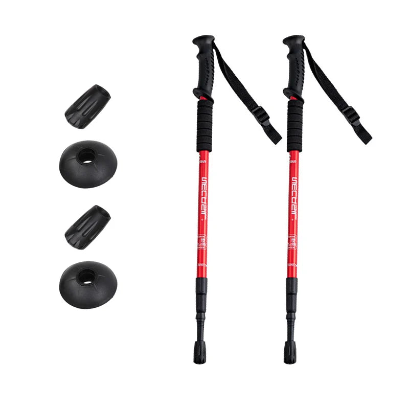 Aluminium Alloy Trekking Poles Ultralight Adjustable No Slip Nordic Walking Sticks Adult Hiking Canes Telescopic Alpenstocks