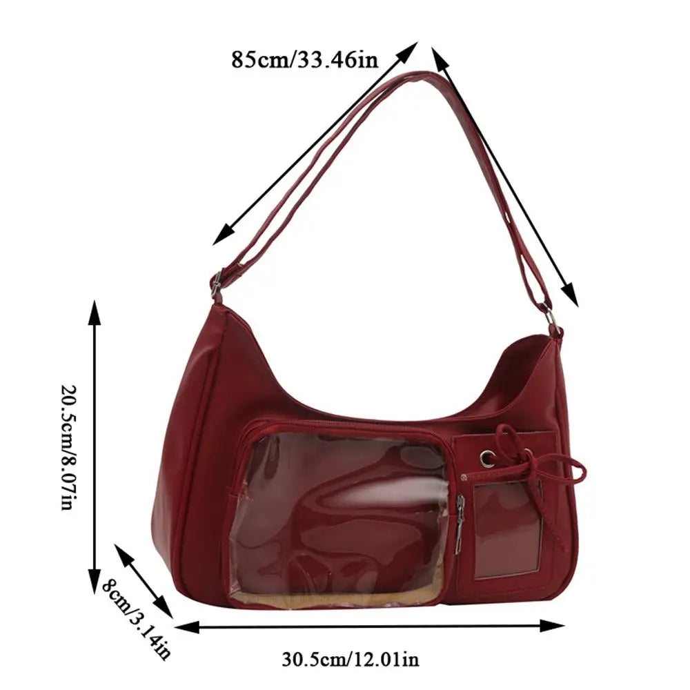 Y2k Lolita Ita Bag Transparent Crossbody Bag Cute Bow Doll Display Shoulder Bag Fashion Women Messenger Tote Bag Sweet Girl Dail