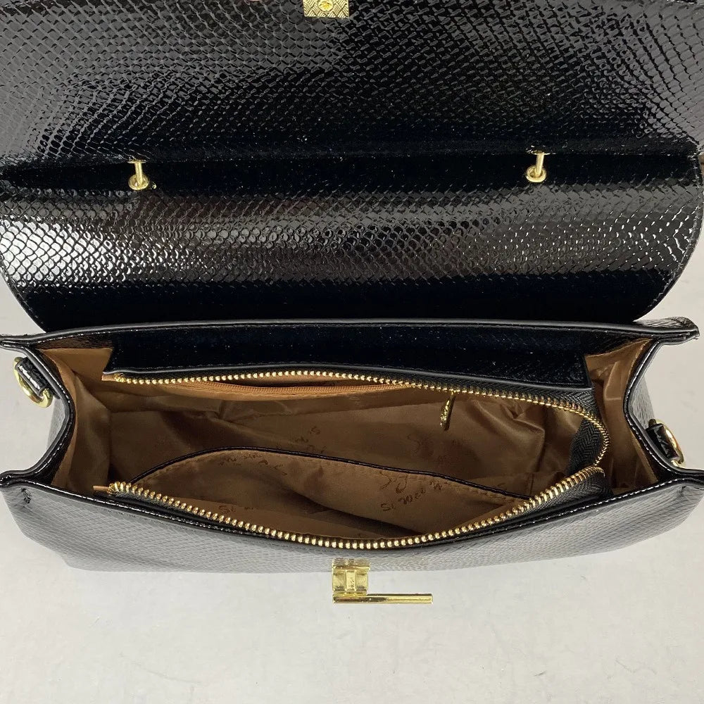 2026 Popular Crossbody Bag Versatile, Glossy Temperament, Snake Pattern Handbag, Shoulder Bag, Casual and Versatile