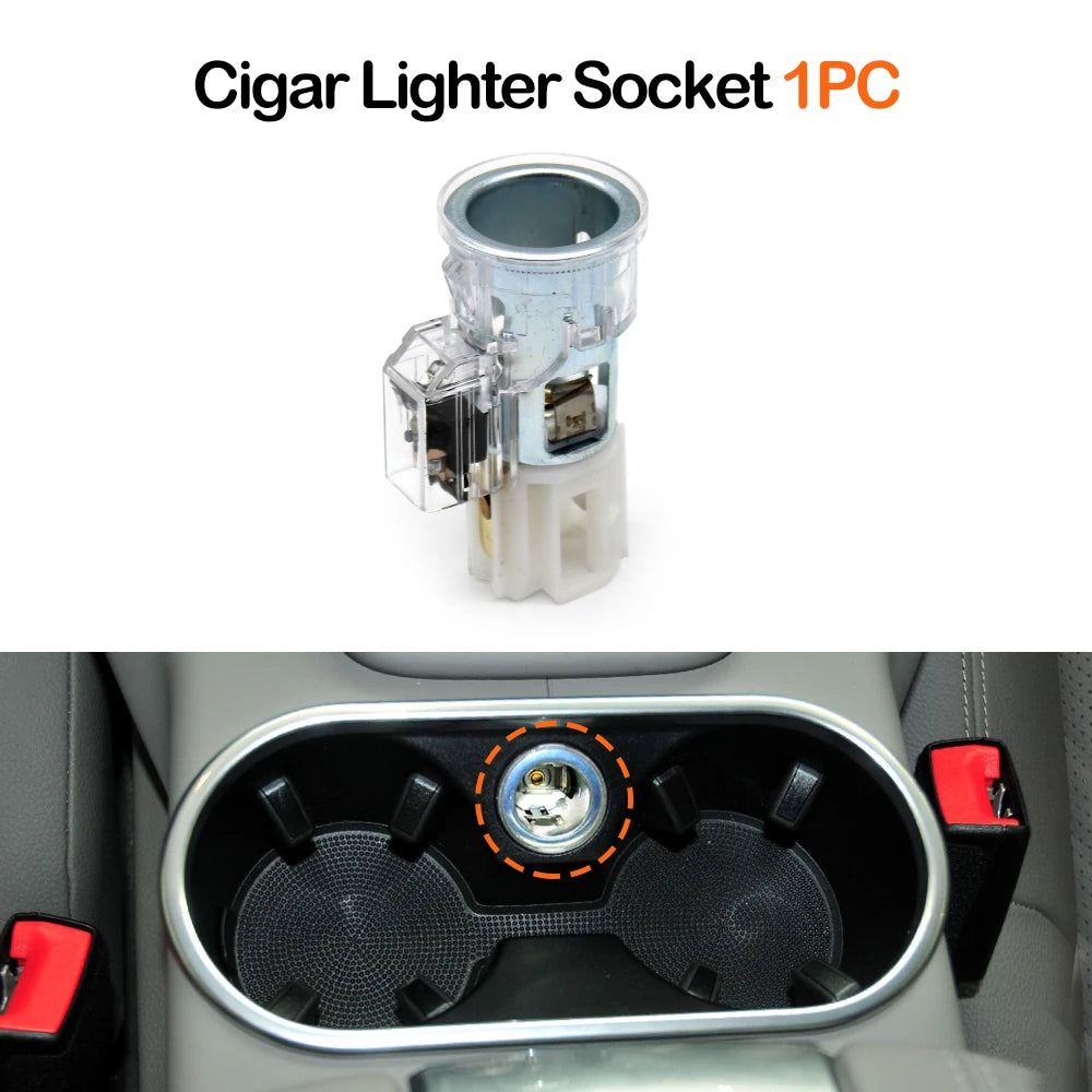 Car Center Console Water Cup Holder Assembly Drink Holder Buckle Cigarette Lighter For Porsche Cayenne 7P5 958 92A 2011-2017