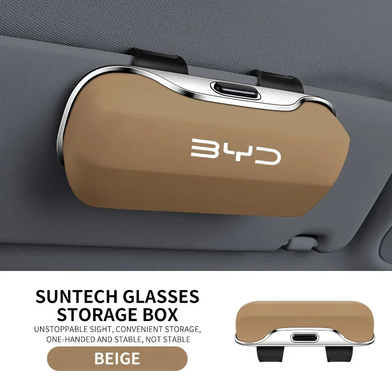 For BYD Atto 3 Tang F3 E6 Yuan Plus Song Max F0 Qin G3 I3 Han Auto Car Visor Sunglasses Glasses Case Glasses Holder Clip Box
