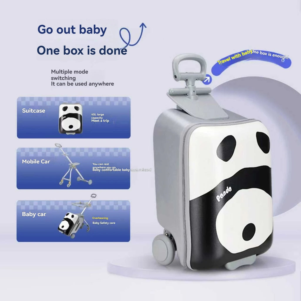 1-Piece Set of Children's Luggage That Can Be Used as a Ride-On Suitcase and Carry-On Travel Suitcase, a Travel Essential That Can Be Disassembled, Suitable for Children Aged 2-12