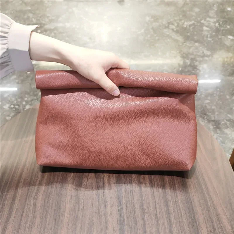 Personality lazy casual Women Clutches soft PU leather Lady evening bags Trend party girl Envelope Bag Phone Laptop Bags