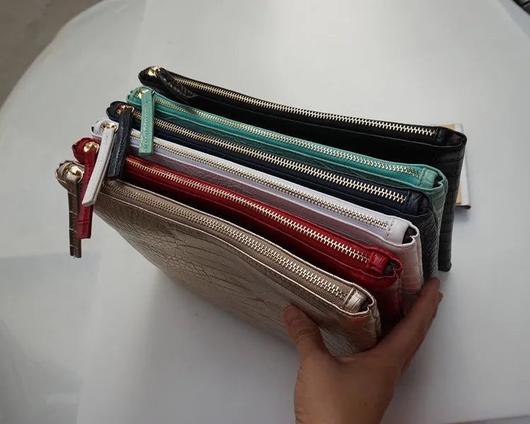 Fashion Crocodile Women Envelope Clutch Bag Ladies Evening Party Large Clutches Handbag PU Leather Alligator Phone Purses Bolsas