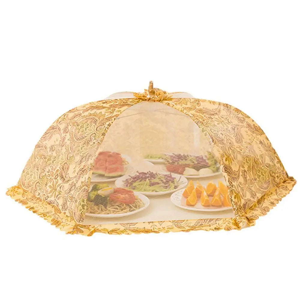 1 PCS Foldable Food Cover Breathable Lace Fabric Food Lid Creative Umbrella Shape Dish Tent For Dining Table