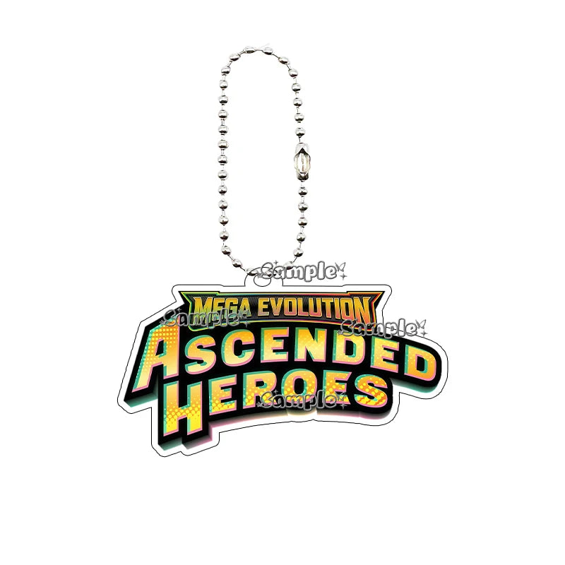 NEW Pocket Monsters Mega Evolution Pitch Black Series Acrylic Keychain Ptcg Double-sided Game Collection Logo Keyring Pendant