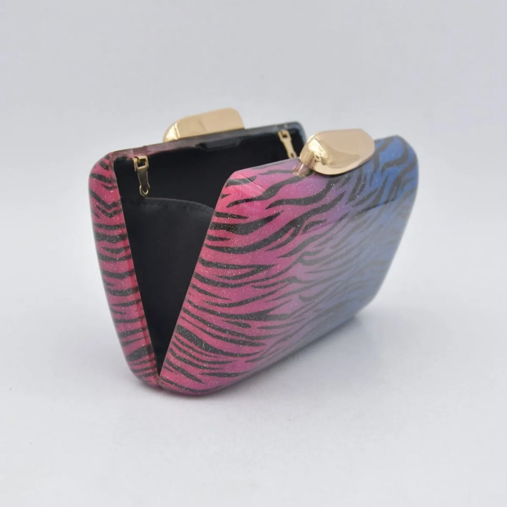 Acrylic clutch bag women designer evening party box purse 2025 new pink green white color handbag wholsale