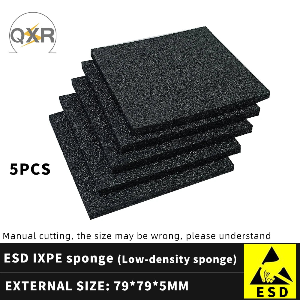 79X79MM black ESD low density IXPE sponge PCB board repair mat Solder stand mat semiconductor IC chip storage board
