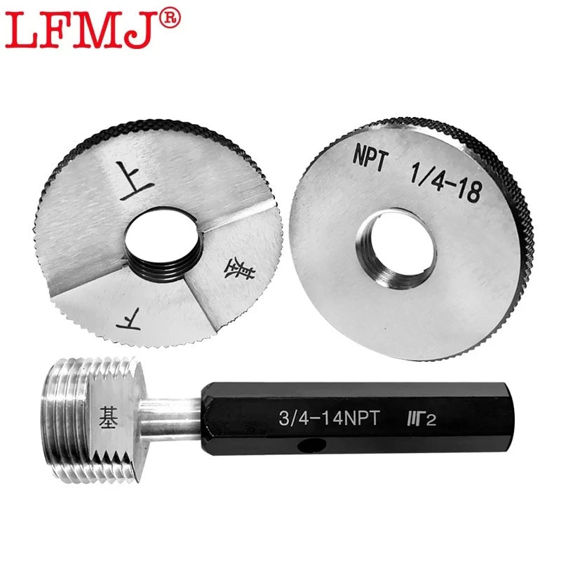1pcs Taper Pipe Thread Plug Gauge  / Thread Ring Gauge Measure Tool NPT1/16-27 1/8 1/2 3/4 3/8-18 1'' NPT2'' 3''