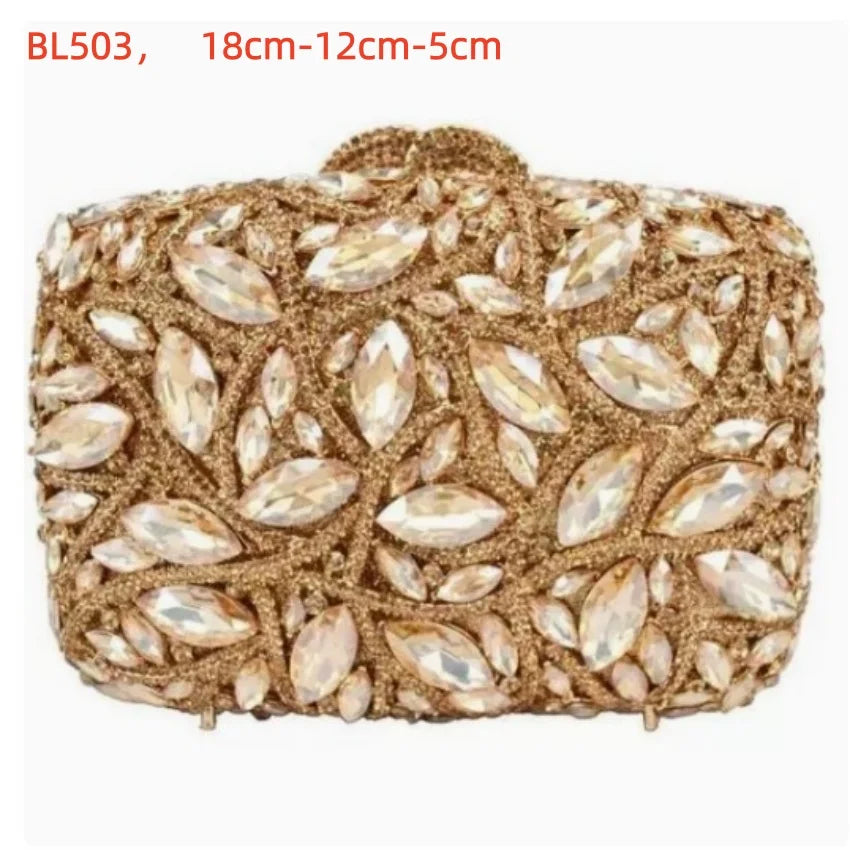 2026 Sparkly Diamond Dinner Bag Hollow Rhinestone Banquet Clutch Bag Women Evening Party Wedding Bridal Purse Rhinestone Handbag