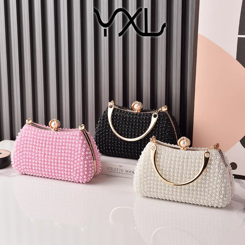 Pearl Handheld Wedding Wedding Birthday Party Evening Bag Pearl Wedding Clutch - Handheld Crossbody Bag for Birthday Banquets