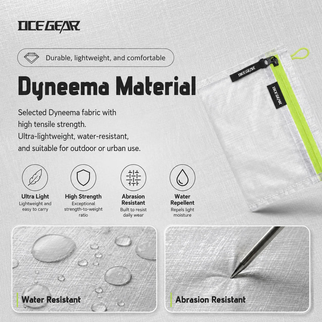 Ultralight Dyneema Crossbody Pouch Waterproof EDC Zipper Wallet Bag Outdoor Hiking Camping Mini Chest Bag Travel Organizer