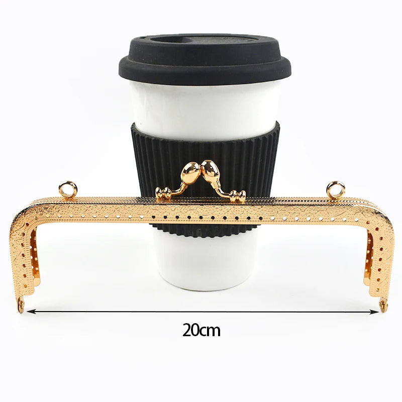 1/2/5Pcs 8.5-20cm Metal Gold Embossed Bag Handle Purse Frame Kiss Clasp for Women's Handbag Wallet DIY Handmade Bags Accessories