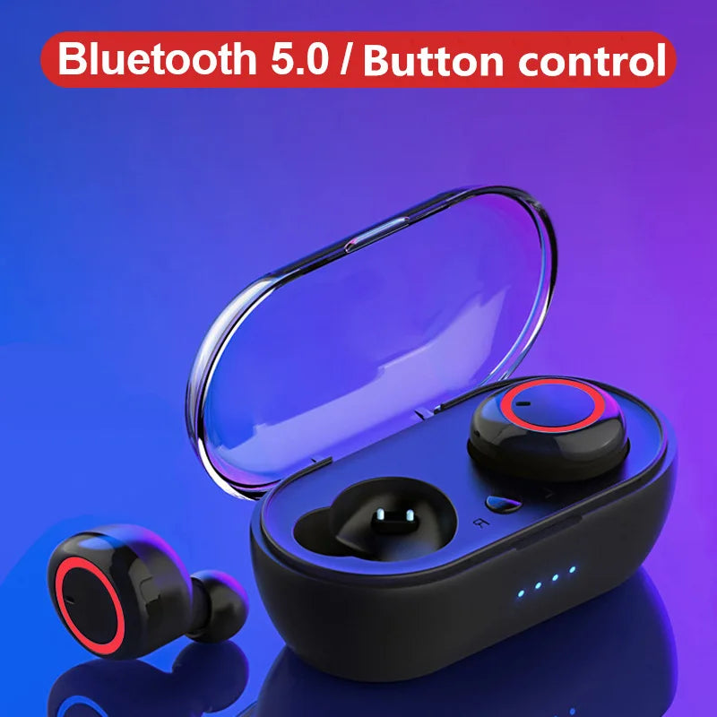 Y50 bluetooth earphone 5.0 TWS Wireless Headphons earphones Earbuds Stereo Gaming Headset With Charging Box for phone