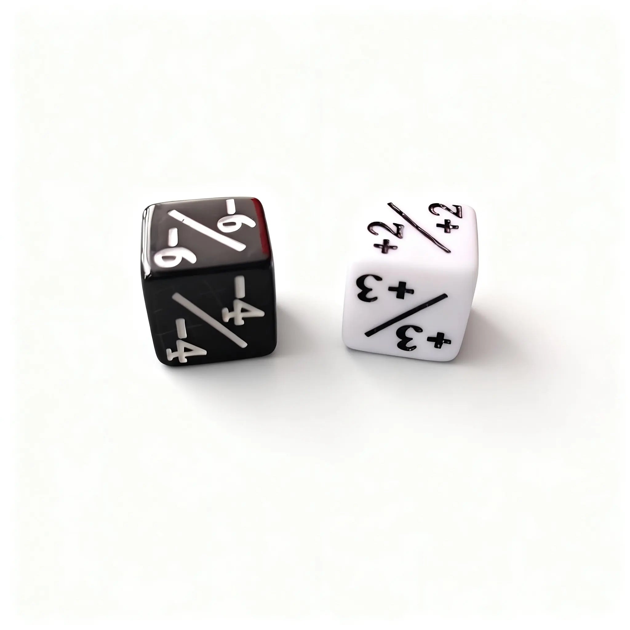 6Pcs/Pack 16mm Counting Dice Counters +1/-1 Black White D6 Square Corner Positive Negative Game Dice Cube