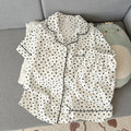 Women's Summer Thin Pajamas with Heart-Shaped Pattern, Short-Sleeved Shorts, Sweet and Cute, Can Be Worn Outside in Summer, Two-Piece Home Wear Set