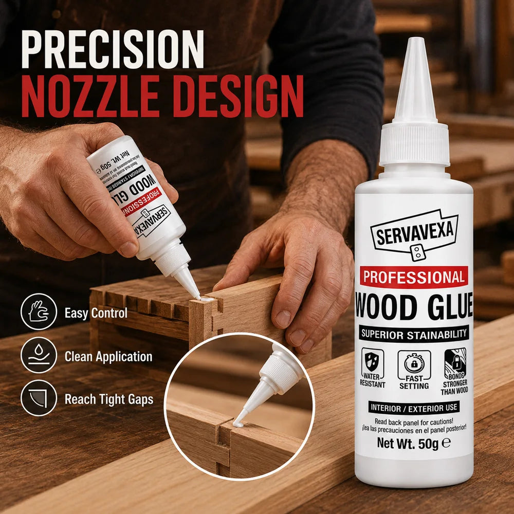 Professional Woodworking Adhesive Fast Drying Strong Bond Water Resistant Liquid Glue Interior Exterior Home Repair 50g