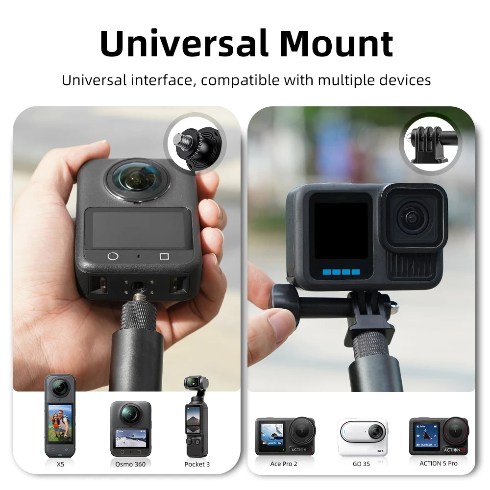 Flymile Selfie Stick Extendable for DJI Action 5 Pro/Osmo 360 /Pocket 3/Insta 360 X5/GoPro 13 Camera Accessories