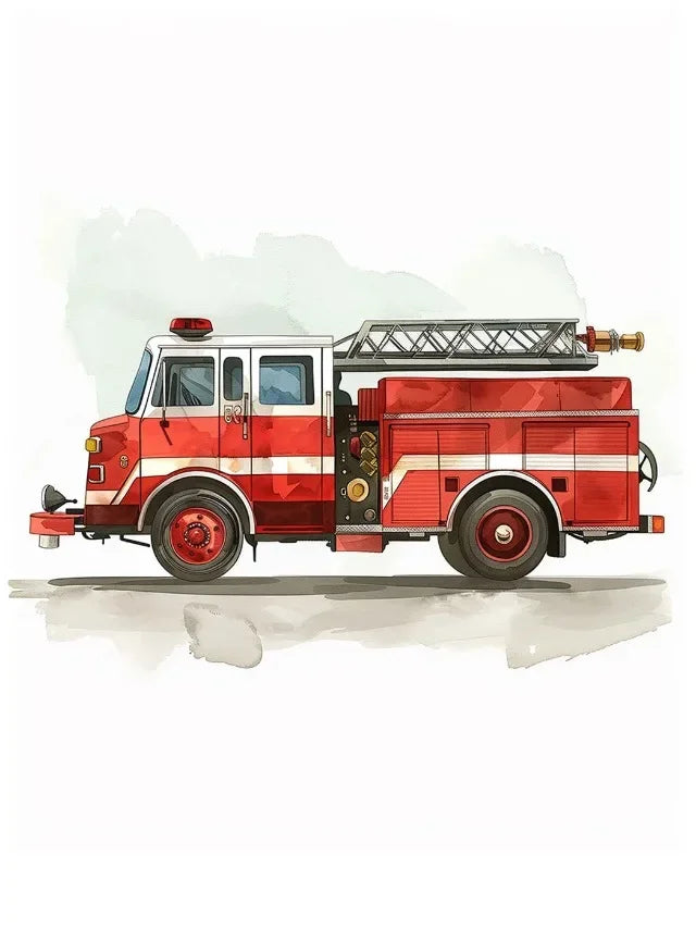 Helicopter Fire Truck Tractor  Airplane Rocket Canvas Painting Poster Nordic Wall Art Picture Kids Room Nursery Home Decor