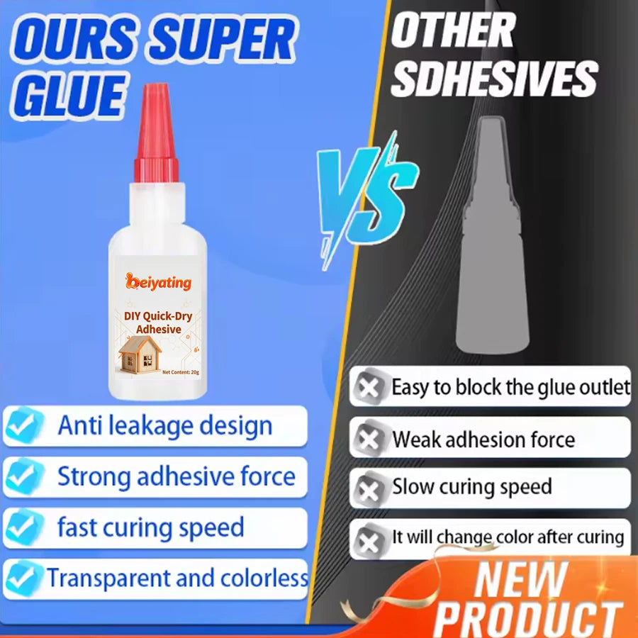 1-3Pcs 20G Quick Dry Strong Adhesive CA Glue, Multi-purpose Instant Bond for Plastic Wood Metal Ceramic, DIY Model Repair Glue