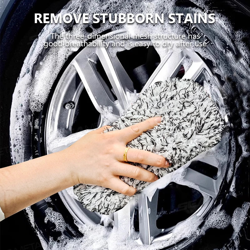 SEAMETAL Plush Car Wash Sponge Double Side Super Absorbent Cleaning Sponge Block Dust Remover Car Detailing Care Washing Tool