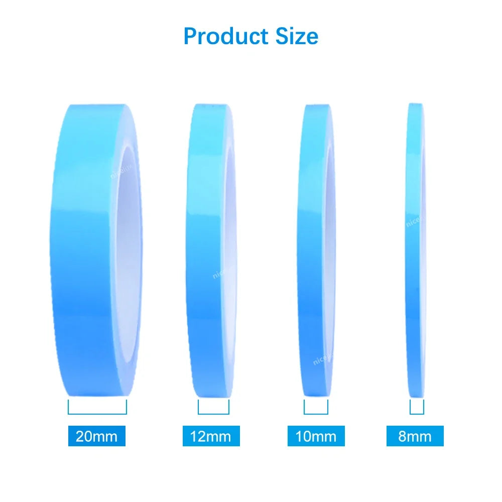 50meter/Roll 8mm 10mm 12mm 20mm Width Transfer Tape Double Side Thermal Conductive Adhesive Tape for Chip PCB LED Strip Heatsink