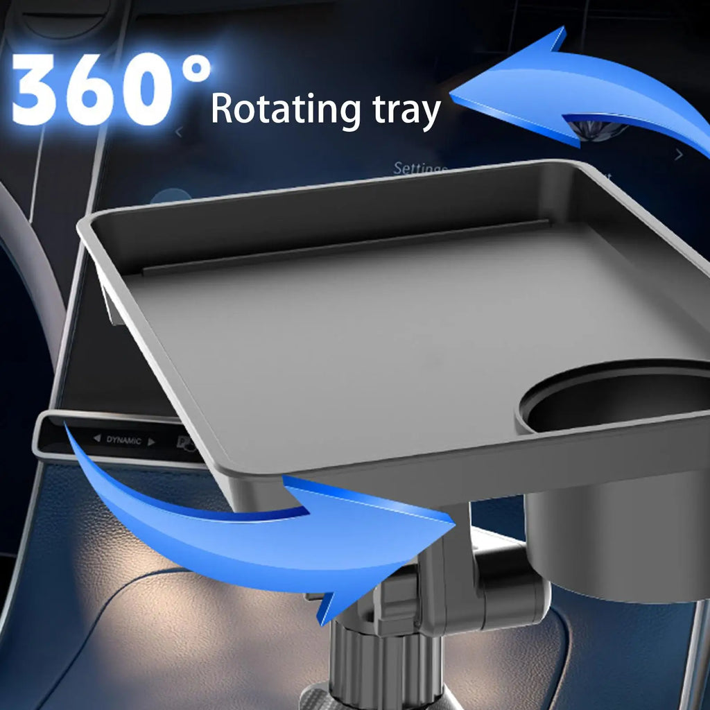 Car Cup Holder Expander Drink Holder with Food Table 360 Degree Adjustable Base Tray for Snack Rotatable Tray Bracket