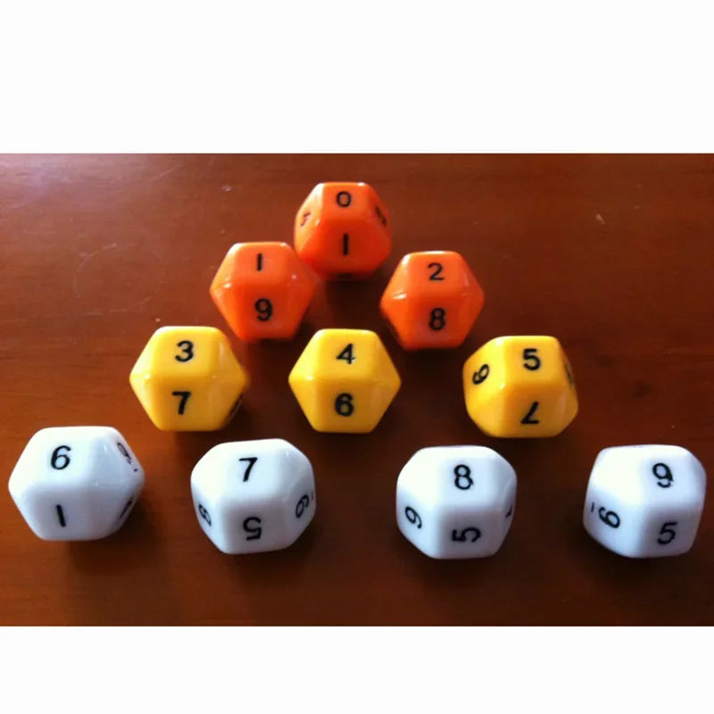 10 PCS Digital Dice Puzzle Game  10 Sided Dice 0-9 Digital Game Accessory High Quality Acrylic