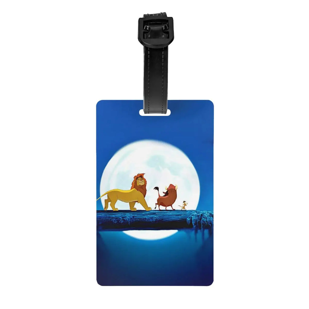 Custom Rafiki Luggage Tag With Name Card The Lion Cartoon K-Kings Privacy Cover ID Label for Travel Bag Suitcase