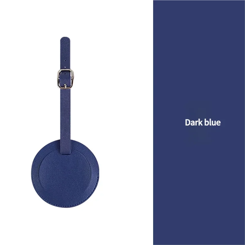 Stylish Round Luggage Tag for Air Travel - Durable Scratch-Resistant Build, Secure Buckle & Removable Contact Card