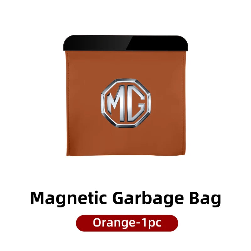 Magnetic Car Seatback Waste Storage Bag Leather Tools Box For Morris Garages MG 6 3 5 7 TF ZR ZS HS GS GT Hector RX5 RX8 350 550