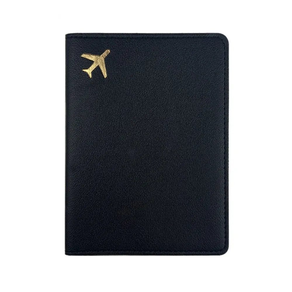 PU Leather Passport Holder Lightweight Waterproof Passport Case Portable Storage Solid Color Passport Protective Cover