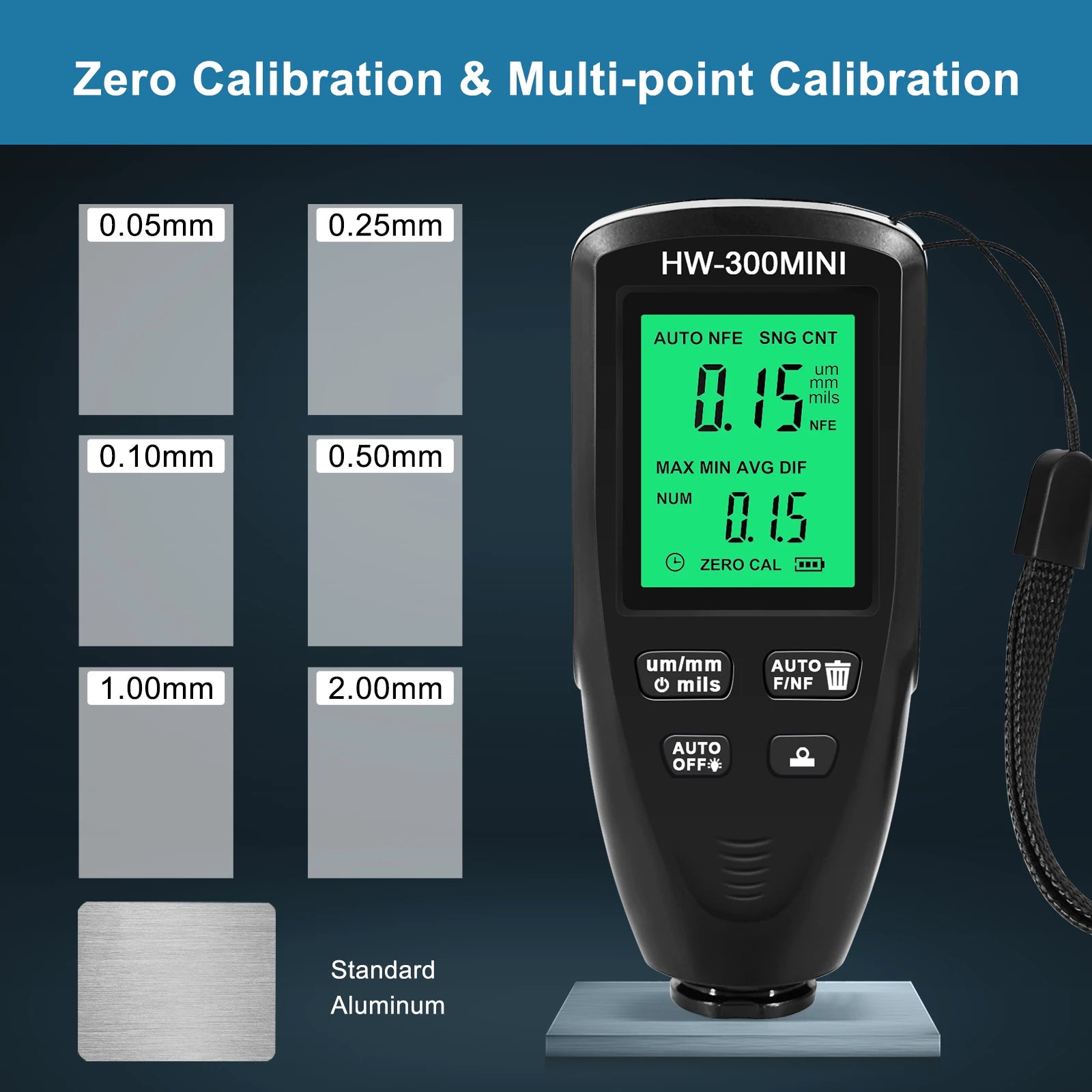 Automobile Thickness Gauge Car Paint Tester Thickness Coating Meter Ultra-precise 0.1micron/0-1300 Fe&NF Film Measuring Tools