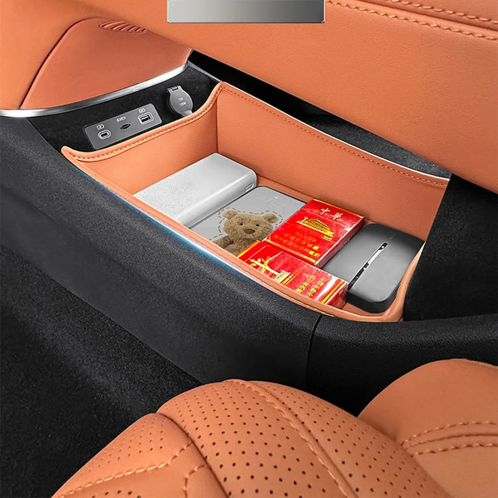 For BYD Sea Lion 07 EV Center Console Lower Storage Pad Car Interior Leather Protect Pad Central Control Storage Pad Accessories