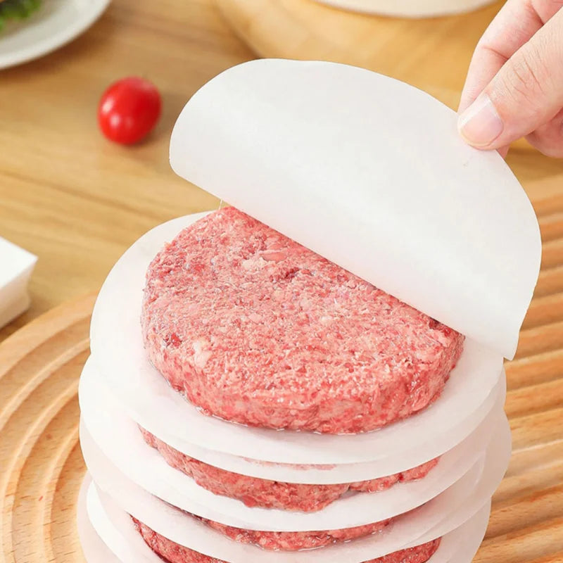 100pcs 11cm Hamburger Patty Paper Round Wax Paper Sheet for Burger Press Baking Cake Baking Separate 4.33inch Patty Oil Paper