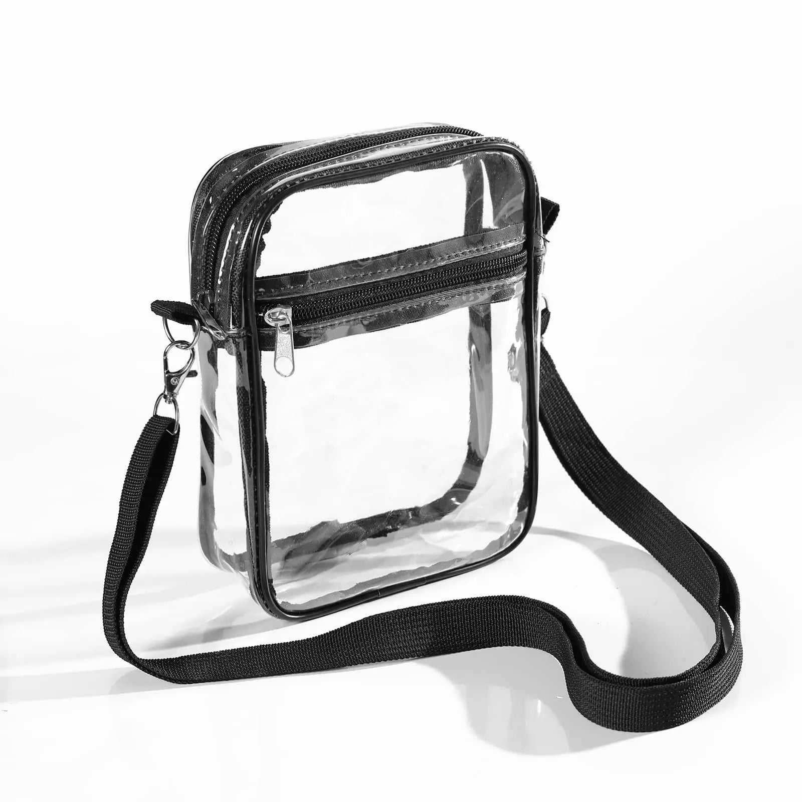 Women Clear PVC Shoulder Bag Stadium Approved Transparent Concert Crossbody Bag With Front Pocket Casual Lightweight Handbag